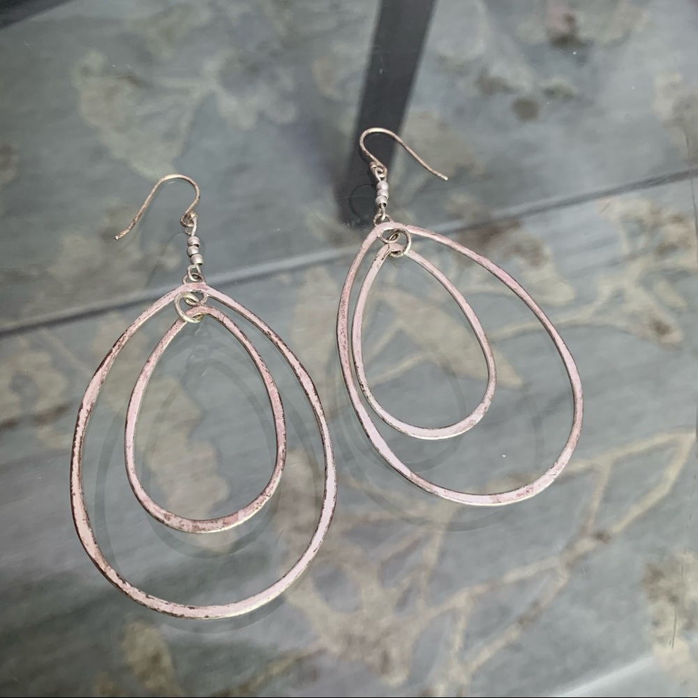 Tear drop hoop earrings